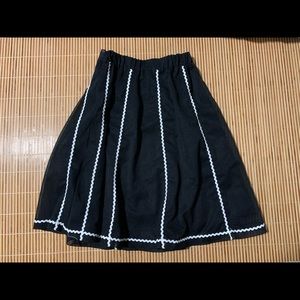 White and Black Stripped Skirt